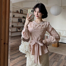 批发日系早秋氛围感穿搭小个子<b class='q'>衬衫</b>可盐可甜减龄慵懒松弛感气质多巴胺