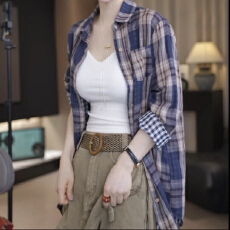 批发复古<b class='q'>格子</b><b class='q'>衬衫</b>女百搭洋气韩版<b class='q'>衬衣</b>叠穿2026春夏新款高级感休闲上衣