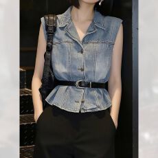 批发百搭休闲<b class='q'>牛仔</b><b class='q'>衬衫</b>女夏季2026年新款法式复古翻领小衫独特别致上衣