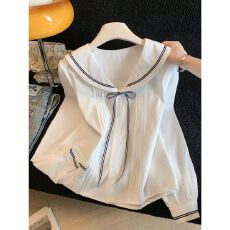 批发法式少女感海军领蝴蝶结<b class='q'>衬衫</b>女春季2026新款校园制服穿搭显瘦上衣