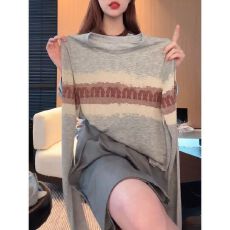 批发纯棉大码韩版字母印花长袖上衣女2026秋冬新款宽松显瘦时尚上衣女
