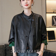 批发皮衣高级感时尚立领夹克外套女短款2026<b class='q'>春</b>秋季新款宽松显瘦外套潮