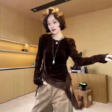 批发法式蕾丝拼接飘带长袖t恤女2026秋新款洋气时髦内搭<b class='q'>大码</b>打底上衣