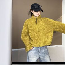 批发熊抱抱 韩系立领皮毛一体仿羊羔毛显瘦减龄2026秋冬新短款外套