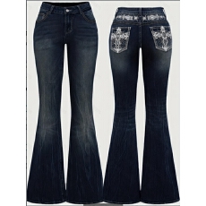 批发【跨境爆款】Y2K 刺绣钻微喇<b class='q'>牛仔裤</b><b class='q'>修身</b>