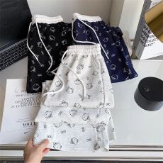 批发夏季<b class='q'>女</b><b class='q'>童</b>可爱印花糯米裤子<b class='q'>中大</b>童休闲宽松可爱学生版阔腿长裤