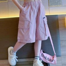 批发女童裤子夏装2026新款洋气儿童夏季薄款休闲中裤<b class='q'>中大</b>童五分裤宽松