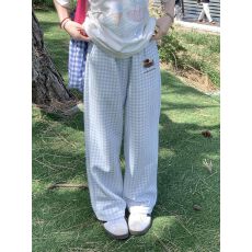 批发女童<b class='q'>裤子</b>日系可爱波点裤夏季薄款慵懒风小熊刺绣中大童休闲直筒裤