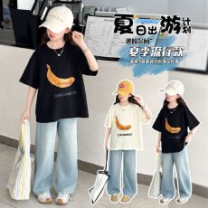 批发两件套<b class='q'>女</b><b class='q'>童</b><b class='q'>夏装</b><b class='q'>套装</b><b class='q'>女</b><b class='q'>大</b><b class='q'>童</b>休闲儿<b class='q'>童</b>装阔腿裤<b class='q'>牛仔裤</b>夏季短袖T恤