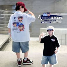 批发两件套<b class='q'>牛仔裤</b><b class='q'>男童</b>polo衫<b class='q'>短袖</b>t恤夏季外穿帅气男孩短裤牛仔儿童夏