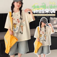 批发牛仔裤两件套<b class='q'>女</b><b class='q'>童</b>夏装韩版套装女孩时尚T短袖短裤t恤时髦两件套潮