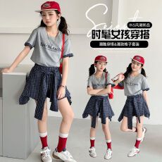 批发<b class='q'>女童</b>夏<b class='q'>套</b>装2026新款儿童夏季巨好看短袖t恤女大童夏日穿搭<b class='q'>裙子</b>夏