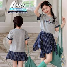 批发<b class='q'>女童</b>夏<b class='q'>季</b>套装2026新款超好看夏天衣服短袖T恤儿童夏装<b class='q'>裙子</b>两件套