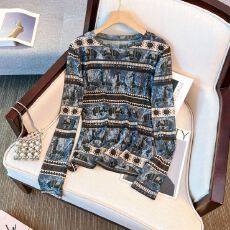 批发<b class='q'>实拍</b><b class='q'>大码</b><b class='q'>女装</b>小象印花双层网纱长袖T恤女春夏防晒宽松罩衫上衣女