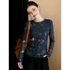 批发实拍大码女装薄款双层长袖防晒网纱<b class='q'>罩衫</b>夏季宽松显瘦百搭打底上衣