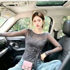 批发官拍大码女装春秋双层<b class='q'>韩版</b>印花气质绑带<b class='q'>长袖</b>T恤女新款网纱上衣