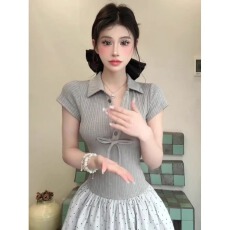 批发Ms XIDU 芭蕾风法式连衣裙女2025春夏季新款针织拼接<b class='q'>短裙</b>蓬蓬裙子