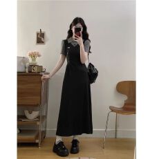 批发<b class='q'>大码</b>法式复古时尚连衣裙女装夏季胖MM收腰显瘦长裙子高级感A字裙