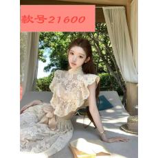 批发超仙法式轻奢气质<b class='q'>名媛</b>千金蕾丝上衣半身裙夏季两件套新款女装