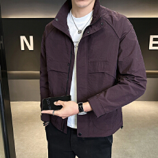 2026春装新款男士时尚短款抗皱立领夹克外套潮牌百搭衣服