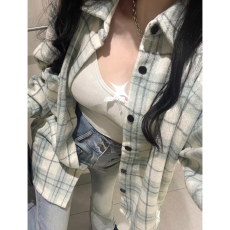 批发[] 韩系<b class='q'>衬衣</b>薄款早春装2026新款设计感小众格子<b class='q'>衬衫</b><b class='q'>外套</b>女上
