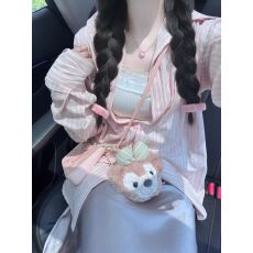 韩系夏季外套条纹新款衬衫长袖防晒开衫上衣休闲时尚宽松