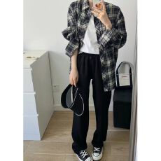 批发幂式穿搭春秋季<b class='q'>格子</b><b class='q'>衬衫女</b>慵懒风宽松衬衣开衫外套长袖上衣防晒衫