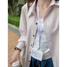 批发条纹衬衫上衣女2026秋季新款学院风法式设计感小众宽松衬衣外套