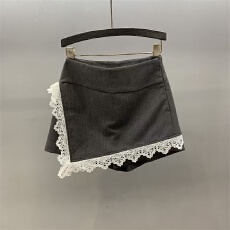 批发不规则<b class='q'>蕾丝</b>花边<b class='q'>西装</b>短裤裙女2026春夏新款假两件a字包臀半身裙子