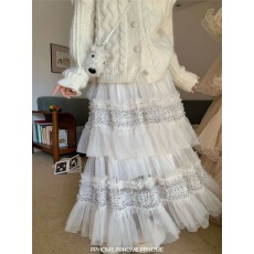 批发波点蛋糕裙 重工<b class='q'>网纱</b>蓬蓬裙超仙温柔半身裙女秋冬长裙