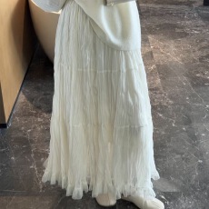 批发韩系复古2026气质<b class='q'>网纱</b>百褶半身裙秋冬新款宽松显瘦仙女高腰