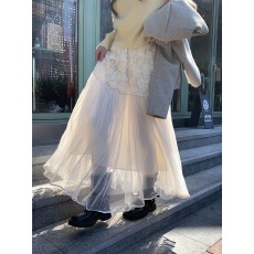 批发2026初春半身裙女中长款a字不规则伞裙设计感小众重工<b class='q'>网纱</b>裙子潮