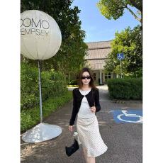 批发波点小A气质半裙女垂坠感<b class='q'>包臀</b>裙法式<b class='q'>半身</b>裙中<b class='q'>长裙</b>子