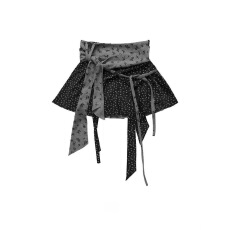 批发韩系设计感碎花拼接裙秋<b class='q'>冬</b>氛围感显瘦短裙学院风A字甜辣百褶裙