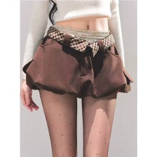 批发小众设计感格子半身裙女<b class='q'>冬</b>2026新款韩系甜美高腰显瘦a字花苞短裙
