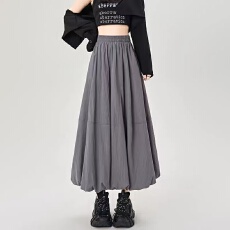 批发2026春夏灯笼裙花苞半身裙女小个子松紧<b class='q'>高腰</b>显瘦中长款a字<b class='q'>蓬蓬裙</b>