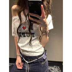 批发冰瓷棉32支原版<b class='q'>纯棉</b>拉架200克95棉5氨纶超爽滑斜露肩短袖<b class='q'>T</b><b class='q'>恤</b>女