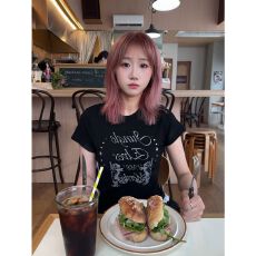 批发40支<b class='q'>纯棉</b>美式复古蕾丝花边正肩短袖<b class='q'>T</b><b class='q'>恤</b>高级辣妹显瘦上衣