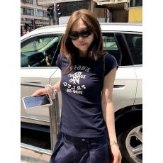 批发<b class='q'>纯棉</b>40支220克（92%棉8%氨纶）正肩短袖<b class='q'>T</b><b class='q'>恤</b>女印花