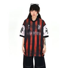 批发夏季美式复古印花球衣风凉感polo衫男女痞帅高级感正肩短袖<b class='q'>t</b><b class='q'>恤</b>