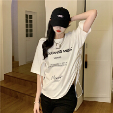 批发爵士<b class='q'>舞蹈服装</b>女夏季美式短袖T恤宽松hiphop跳舞甜辣jazz上衣