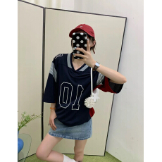 批发美式奢潮26新款球衣短袖<b class='q'>宽松</b><b class='q'>运动</b>男女T恤
