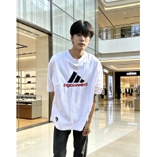 潮牌纯棉联名巴黎字母印花刺绣宽松短袖T恤夏季潮牌休闲男女半袖