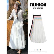 批发<b class='q'>白色</b>花苞裙女春夏季2026新款高腰显瘦蓬蓬裙小个子长款a字半身裙