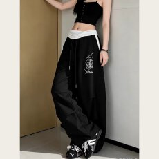 批发美式辣妹街舞褶皱弯刀休闲<b class='q'>裤</b>女<b class='q'>嘻哈</b>宽松爵士舞jzza阔腿速干香蕉<b class='q'>裤</b>