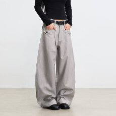 批发美式直筒<b class='q'>修身</b>微喇裤休闲潮流男女百搭垂坠感休闲长裤子