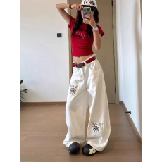 批发美式复古弯刀牛仔裤<b class='q'>男士</b>2026新款春秋季宽松<b class='q'>长裤</b>直筒水洗<b class='q'>休闲</b>裤子