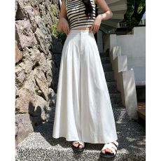 批发内包边-原版品质白色<b class='q'>冰</b><b class='q'>丝</b>裙裤女2026夏季薄宽松九分休闲阔腿裤