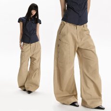 批发潮流潮牌美式解构水洗弯刀工<b class='q'>装</b><b class='q'>裤</b>男女复古宽松阔腿<b class='q'>百搭</b>休闲长<b class='q'>裤</b>