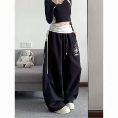 批发街舞弯刀<b class='q'>工装裤</b><b class='q'>女</b>2026秋季新款宽松垂感阔腿嘻哈别致休闲运动裤
